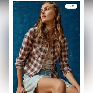 Urban Outfitters Red and White Plaid Shirt